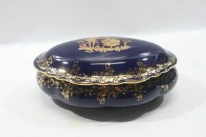 ◇Imperia Limoges インぺリアリモージュ 蓋付き小物入れ 金彩 PORCELAINE ポーセレン LIMOGES FRANCE REAL GOLD