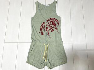 HYSTERIC GLAMOUR ヒステリックグラマー さくらんぼ　ガール　サロペット　オールインワン　ボーダー　ロゴ　レア　希少 NO33890