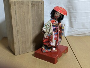 古い人形 日本舞踏 和服 少女 女性 女の子 着物 置物 古玩具