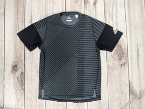7．状態良好 adidas FREELIFT アディダス クリマライト 速乾 半袖Tシャツ アンダーウェア メンズO　黒グレーx804