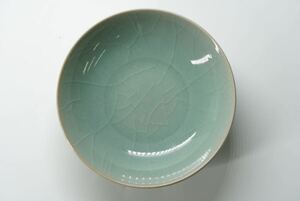 中国 古玩 龍泉窯 青磁 皿 盤 筆洗 藏出 古美術