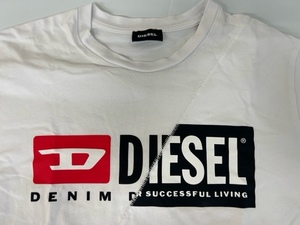 中古　美品　DIESEL Tシャツ　ディーゼル 半袖　Lサイズ　切り替え ホワイト