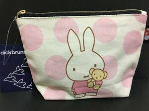 miffy/ミッフィー　コットンポーチ☆彡　水玉ピンク☆　ホワイト　マルチケース　新品　スモール・プラネット