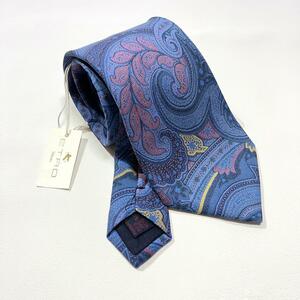 mE31　新品　ETRO エトロ　シルク100％　ペイズリー柄ネクタイ　総柄