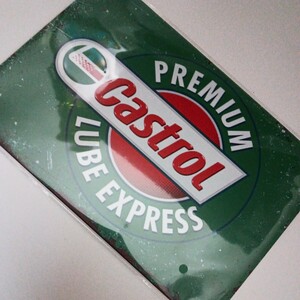 カストロール　クラッシック風　ブリキ看板　Castrol