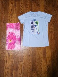 ハワイ　ホノルル　ハパルアマラソン　2023　Tシャツ　水色 　ホノルルマラソン　フェイスガード　ネックウォーマー　ピンク　JAL