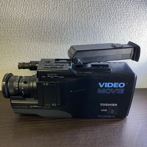 ▲レトロ ビデオカメラ ムービーカメラ TOSHIBA Video movie VHS-C ジャンク部品取り等に！