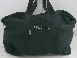 ◇ LEGULEG レグレッグ ロゴ ハンド ボストン バッグ ブラック レディース P