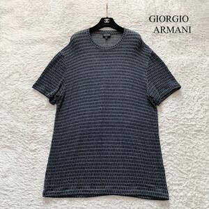 超希少サイズ　美品　GIORGIO ARMANI Tシャツ ニット 大きいサイズ 56　ジョルジオアルマーニ　グレー