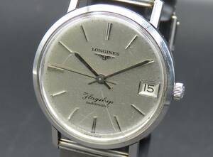 1円～! 稼動品★正規品 LONGINES ロンジン 3120 フラッグシップ 自動巻き Cal.345 箱付き デイト ヴィンテージ メンズ腕時計 TTKLG5745