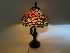 E5-127 ステンドグラス テーブルランプ 卓上ランプ ステンドランプ フクロウ 梟 花柄 照明 レトロ