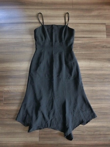 セシルマクビー CECIL McBEE ワンピース ドレス ノースリーブ キャミソール ロング フォーマル 変形 ブラック 黒 シンプル