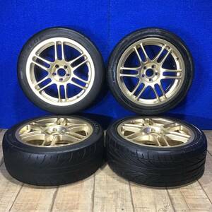 [AK-0014708] トヨタ 86 GT ZN6 ホイールアルミ 17×7J 5穴 5H PCD100 +48 湾岸 wangan ゴールド　※ 1本曲がり ※　TGT62