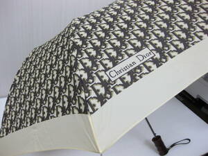 Christian Dior ディオール トロッター 折りたたみ 傘 ブラウン系 ロゴ ヴィンテージ