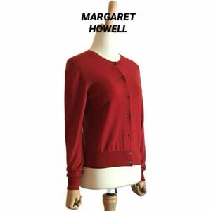 【MARGARET HOWELL】 ウール ニットカーディガン　訳あり