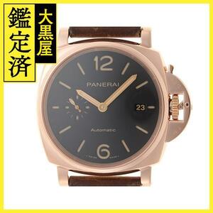 PANERAI パネライ 腕時計 ルミノール ドゥエ PAM01041 K18ローズゴールド/革 ブラック文字盤 自動巻き【472】SJ