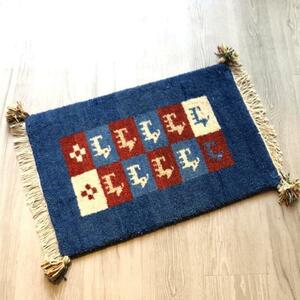 高級手結び絨毯 GABBEH ギャッベ 40×60cm ウール 玄関マット おしゃれ カーペット 絨毯 ハンドノット ギャベ ラグ 段通 キリム 59