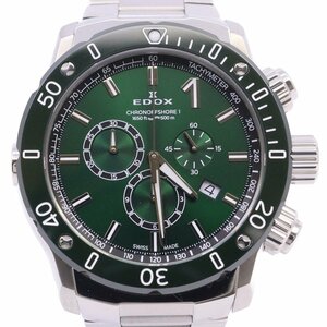 EDOX エドックス クロノオフショア1 クロノグラフ クォーツ メンズ 腕時計 グリーン文字盤 純正SSベルト 10221-3VM5-VIN5【いおき質店】