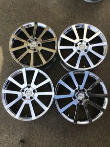 ZEA メッキ社外アルミホイール 18×7.5J+50 114.3-5H 中古品4本　ノア、ヴォクシー、プリウスα 、etc...