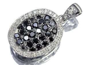 VR11602S【1円～】新品【RK宝石】《Diamond》極上ブラックダイヤモンド 極上クリアダイヤ 総計1.00ct!! K18WG 高級ペンダントヘッド ダイヤ