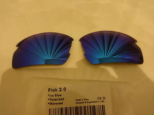 ★処分価格★オークリー フラック 2.0 用 カスタム偏光レンズ ICE BLUE Color Polarized 新品 Flak 2.0 