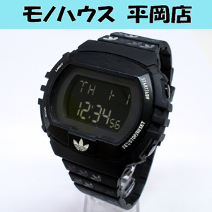 動作品 Adidas クオーツ式腕時計 デジタル ADH6122 クロノグラフ アラーム ラバーベルト ブラック系 24年1月電池交換 アディダス 札幌市
