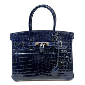 エルメス HERMES バーキン30 バーキン 30 バッグ トートバッグ ニロティカス クロコダイル ブルーサフィール ブルー 青 紺 シルバー金具