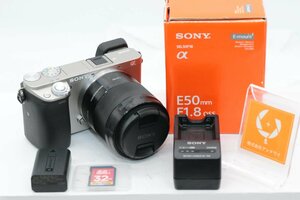 【良品/動作保証/初心者向】SONY ソニー α6000 + E 50MM F1.8 (シャッタ－回数2300回、バッテリー、充電器、SDメモリー付）＃4176