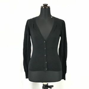 プライベートレーベル★ビリング加工/長袖カーディガン【women’s size -M/黒/black】private label/Tops/Shirts/Cardigan◆BH201-b