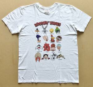 LOONEY TUNES / GILDAN ルーニー・テューンズ キャラクター 丸首Tシャツ Lサイズ ホワイト