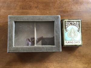 バイスクル　フェイディッド　Bicycle Deluxe 2 Dirty Deck Playing Cards Set in Leather Case　美品　トランプ開封済み
