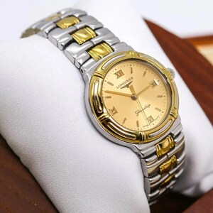 ◆美品 稼働 LONGINES フラッグシップ 腕時計 デイト 新品電池 m