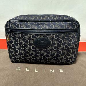 CELINE セリーヌ Cマカダム ショルダーバッグ 紺 ネイビー