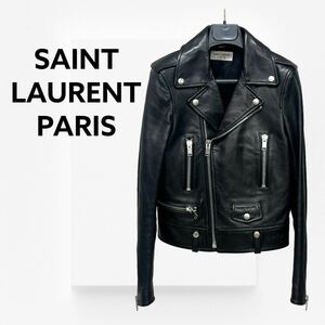 SAINT LAURENT PARIS サンローラン パリ 15AW L01 羊革 クラシックモーターサイクル ダブルライダースジャケット レディース 397287 Y5YA2