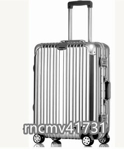 「81SHOP」品質保証☆軽量アルミニウムキャリーバッグ　スーツケース　キャリーケース　20インチ　シルバー D69