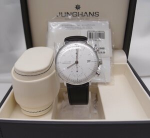 未使用 JUNGHANS MAX BILL ユンハンス クロノスコープ オートマチック 中古 メンズ 腕時計∴WA5324