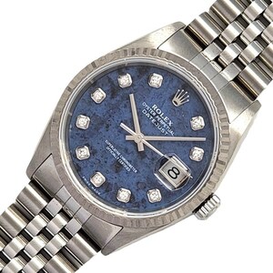 ロレックス ROLEX デイトジャスト ソーダ―ライト P番 16234G ブルー K18WG/SS 腕時計 メンズ 中古