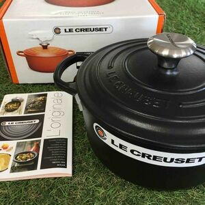 GX2223 LE CREUSET ル・クルーゼ 両手鍋 ココット ロンド 21177-18cm ホーロー鍋 料理 調理器具 ブラック 箱汚れ破れ 未使用 保管品 鍋