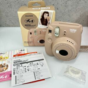 ☆【FUJIFILM/富士フィルム】instax mini 8+ チェキ インスタントカメラ ピンク ベージュ ココア ポラロイドカメラ 箱 説明書付 動作未確認