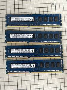 SK Hynix PC3L 12800E DDR3L-1600 DDR3L ECC Unbuffered 240Pin 8GB×4枚 計32GB 両面実装 低電圧対応