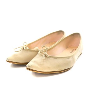 レペット Repetto バレエシューズ フラットシューズ ポインテッドトゥ リボン 38 24.0cm ベージュ 51172-1-01556 /AN15 レディース