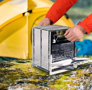 ポータブルキャンプストーブ１個 初心者でも安全な折りたたみ式アウトドアグリル 持ち運びに便利な小型グリル バーベキューにおすすめ
