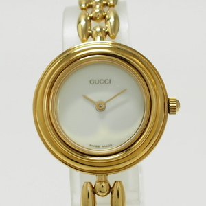 【中古】GUCCI レディース 腕時計 チェンジベゼル SS GP クォーツ ホワイト文字盤 11/12.2