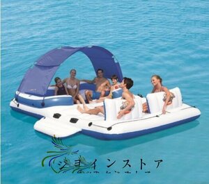 超人気★ 特価強くお勧め★6-8人乗り 方形浮遊ハウス 浮かぶ船 水上フローティングベッド　ビーチマットラウンジチェア