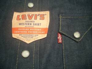 米国製　LEVIS　M　バレンシア製　ウエスタンシャツ　ショートホーン　LEVI