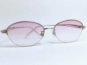 ＵＶカット　サングラス　★　ピンク　薄め　グラデーション　女性用　ナイロールフレーム　眼鏡