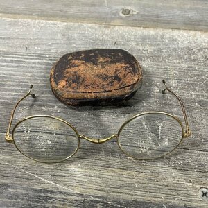 7445 アンティーク 古い老眼鏡 折りたたみ式