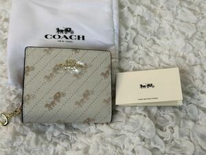 COACH コーチ 二つ折り財布 ミニ財布 馬車柄 C4104 新品 173