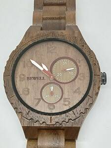 BEWELL　未使用　可動品　美品　クォーツ木製腕時計①