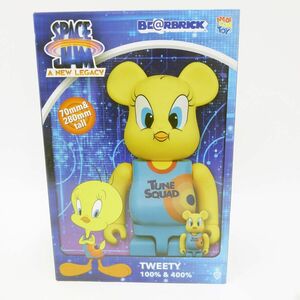 063s メディコムトイ BE@RBRICK TWEETY 100% & 400% スペースジャム トゥイーティー ベアブリック フィギュア ※中古